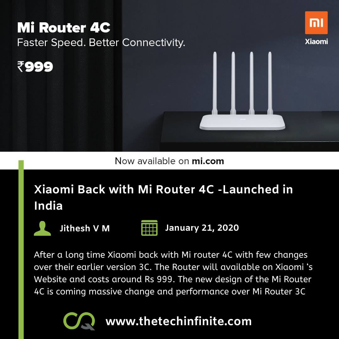 The Tech - Mi Router 4C offers speeds of up to 300Mbps which include 2 ...