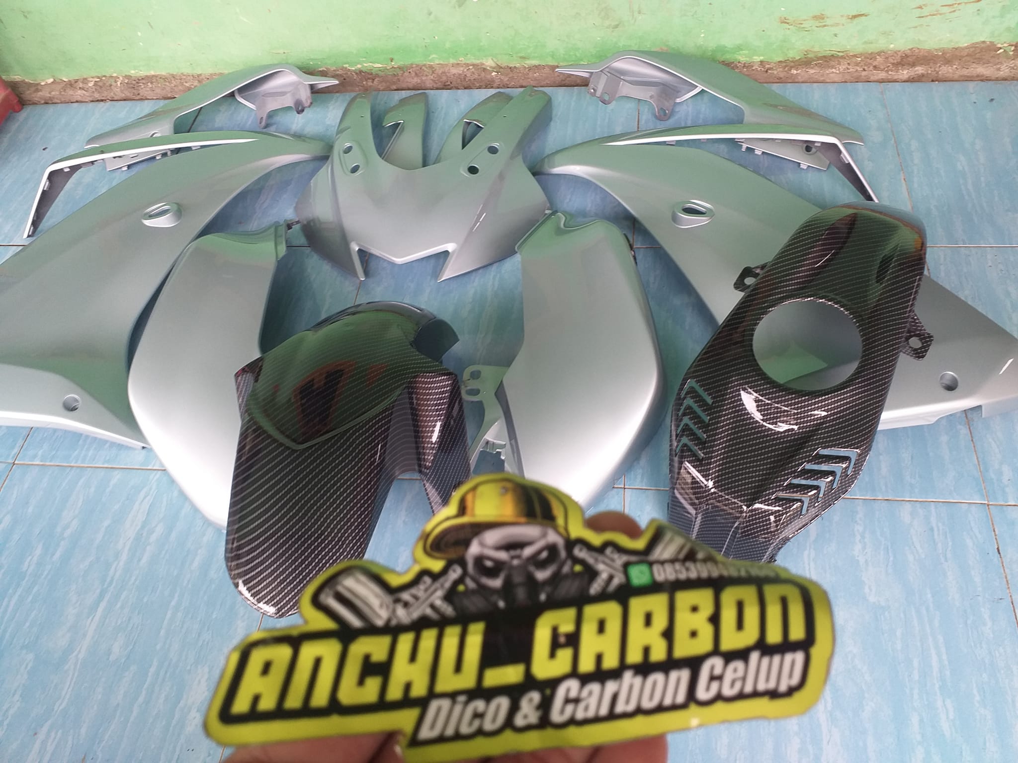 Anchu Carbon - Repaint + Carbon celup Yamaha R15 V3