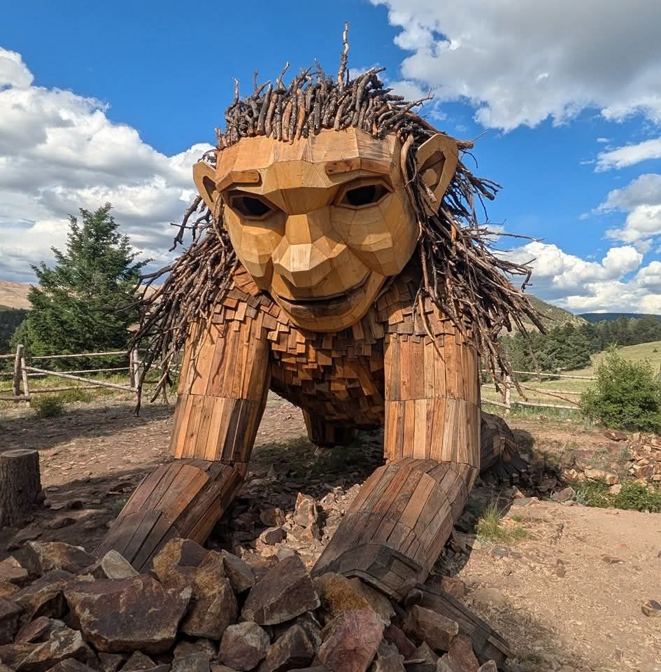 Rita the Rock Planter sculpture in Victor, Colorado