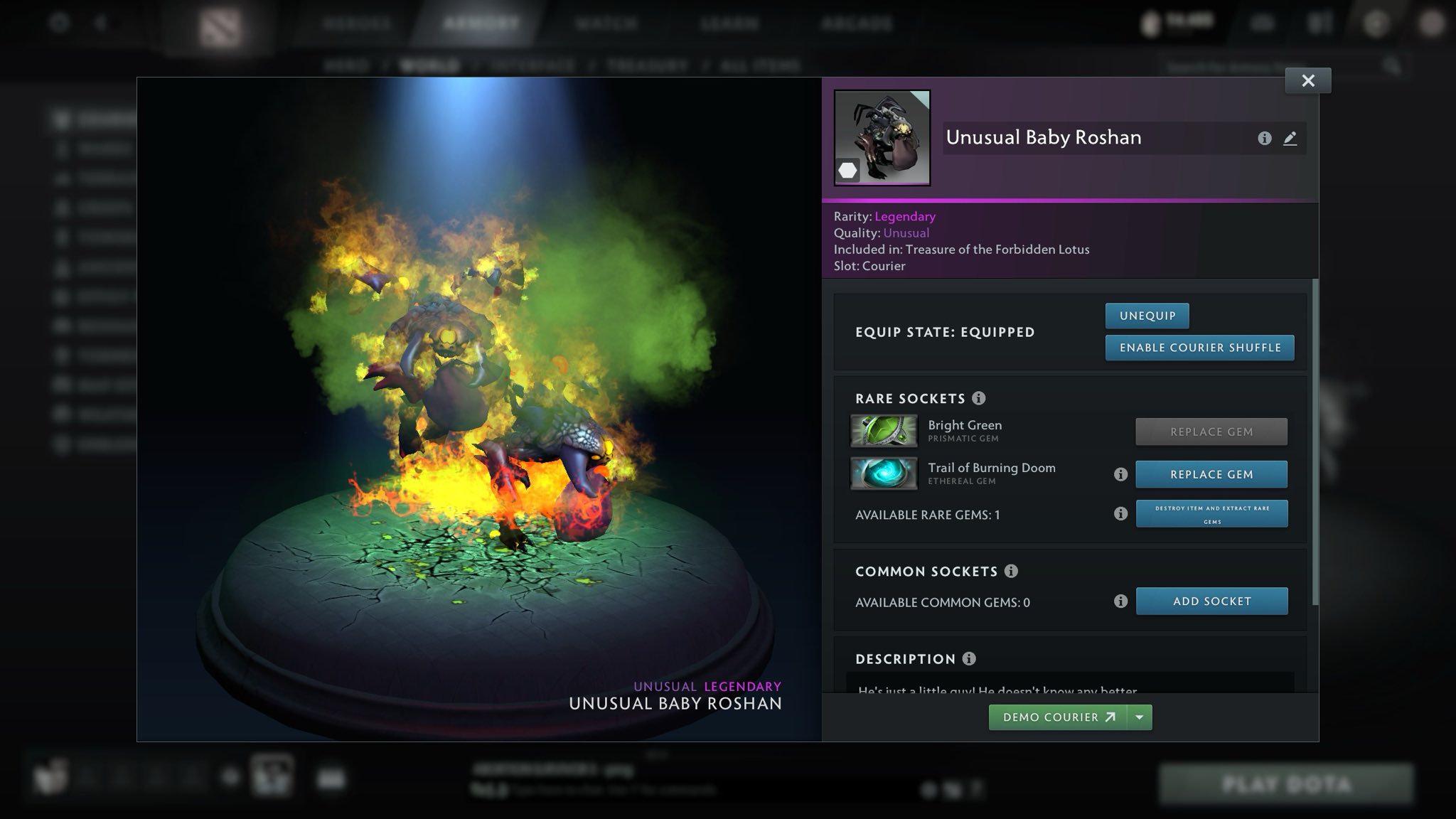 Selling TI8 2018 Baby Roshan Replica, 6k negotiable