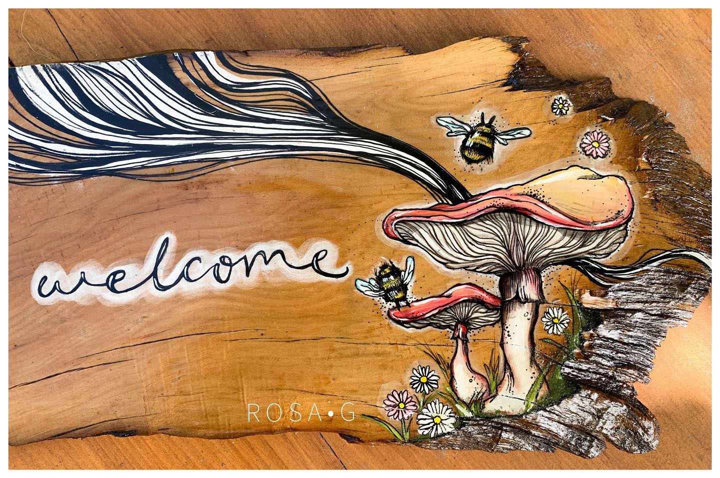R O S A • G art & design - A spin on your traditional welcome sign 🍄 ...