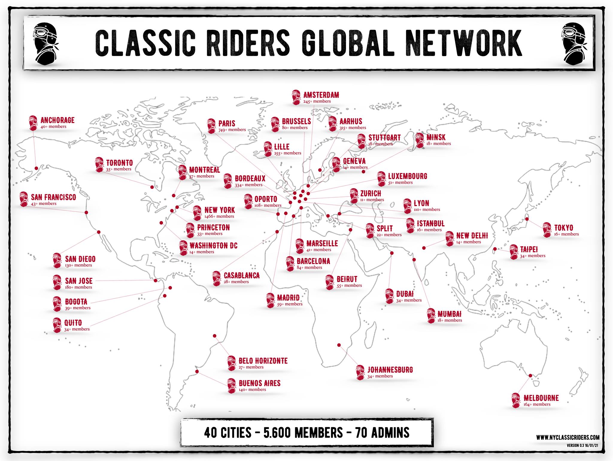Classic Riders - Our updated map showing the 40 cities in... | Facebook