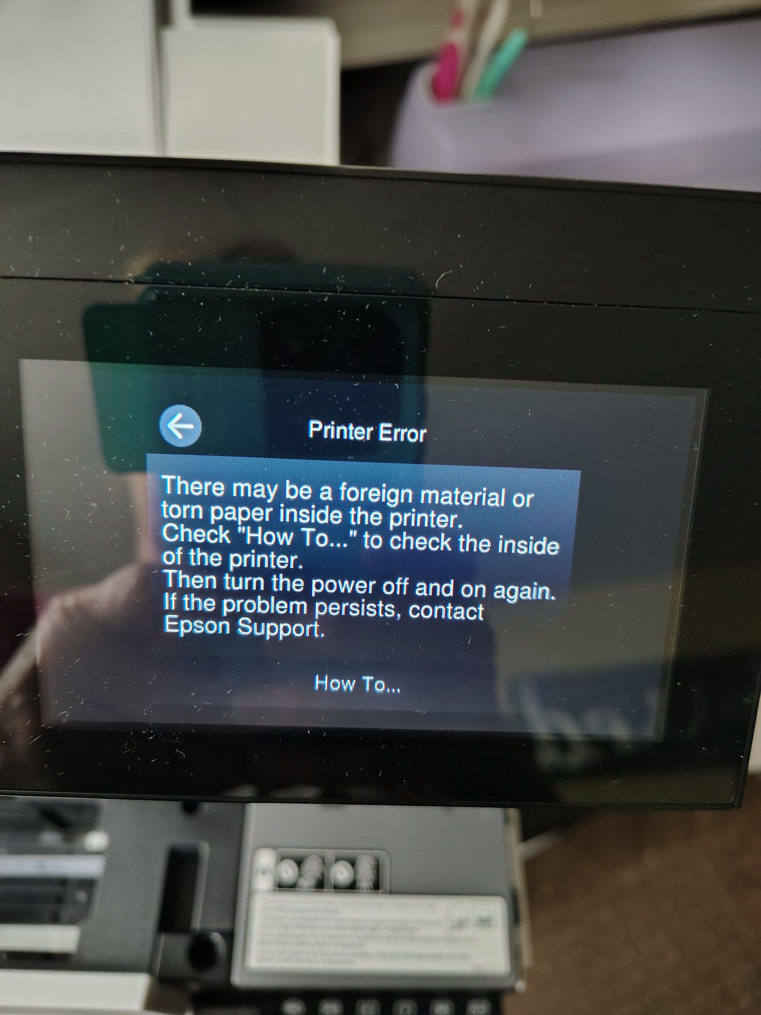 Error code 013004 after cleaning printhead?