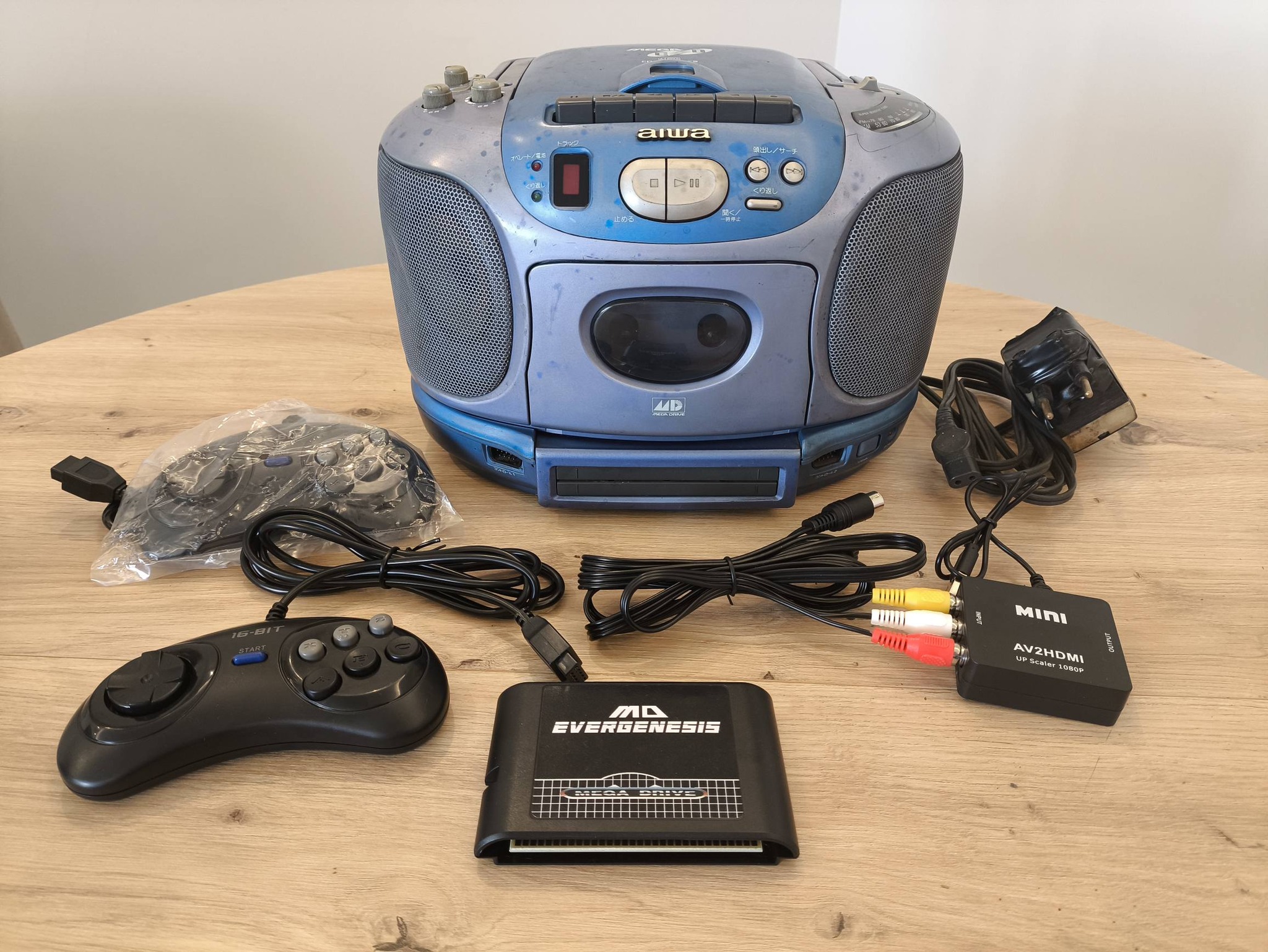 Sega Aiwa CSD GM-1 boombox plays Sega Genesis and Sega CD games