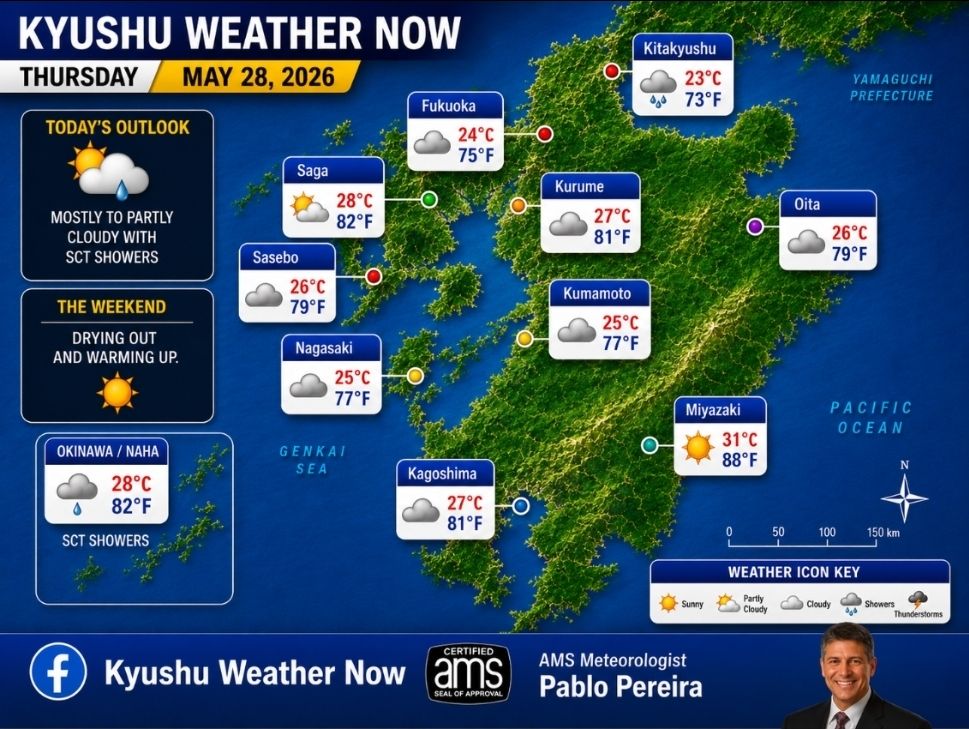Okinawa weather forecast: Stormy weekend with showers and