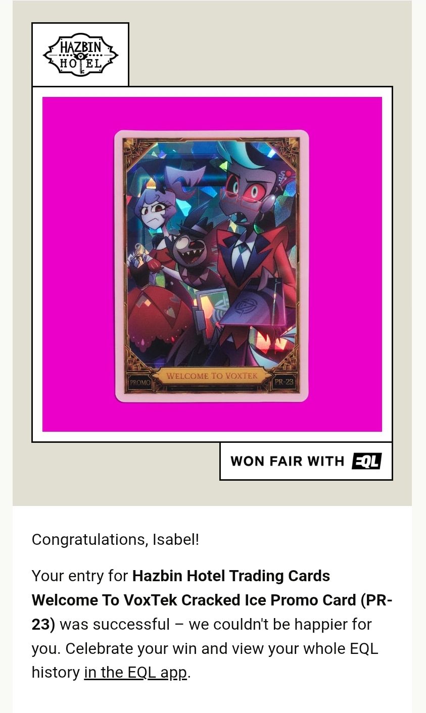 Congratulations on winning Hazbin Hotel Welcome To VoxTek Cracked