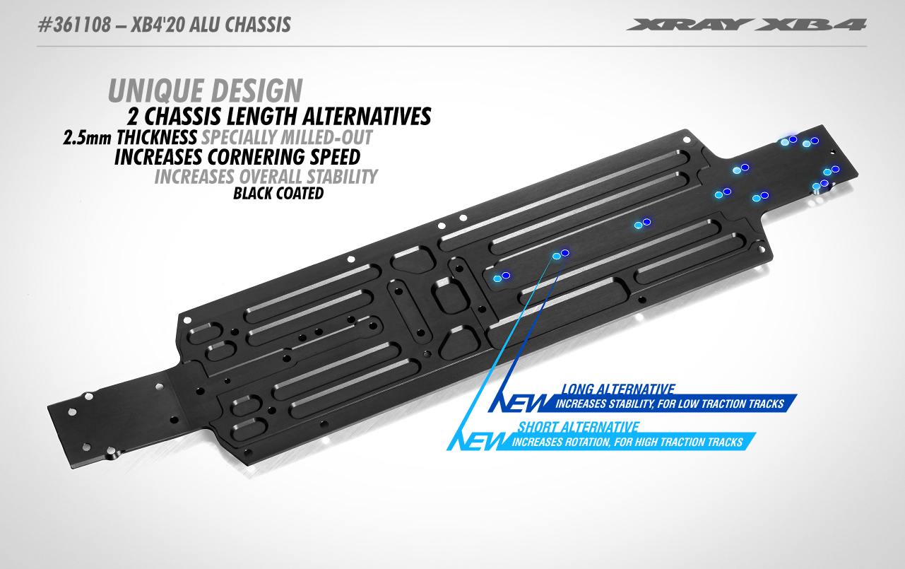 New XRAY XB4'26 Chassis 1.2mm - Hudy Spring Steel™ • Generates