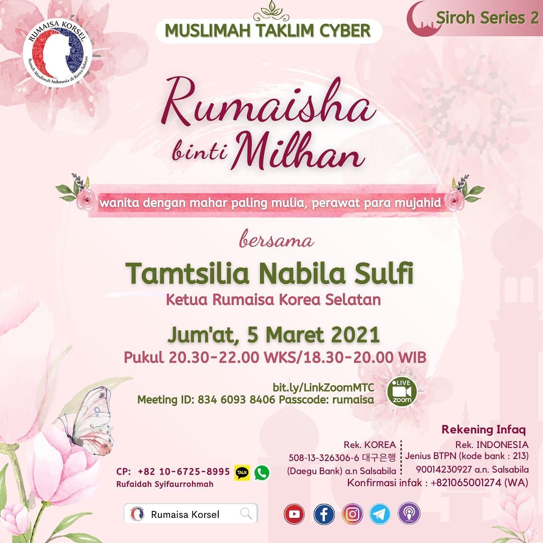 Rumaisa Korsel - 🌸 *Kajian Online MTC Siroh Series* 🌸... | Facebook