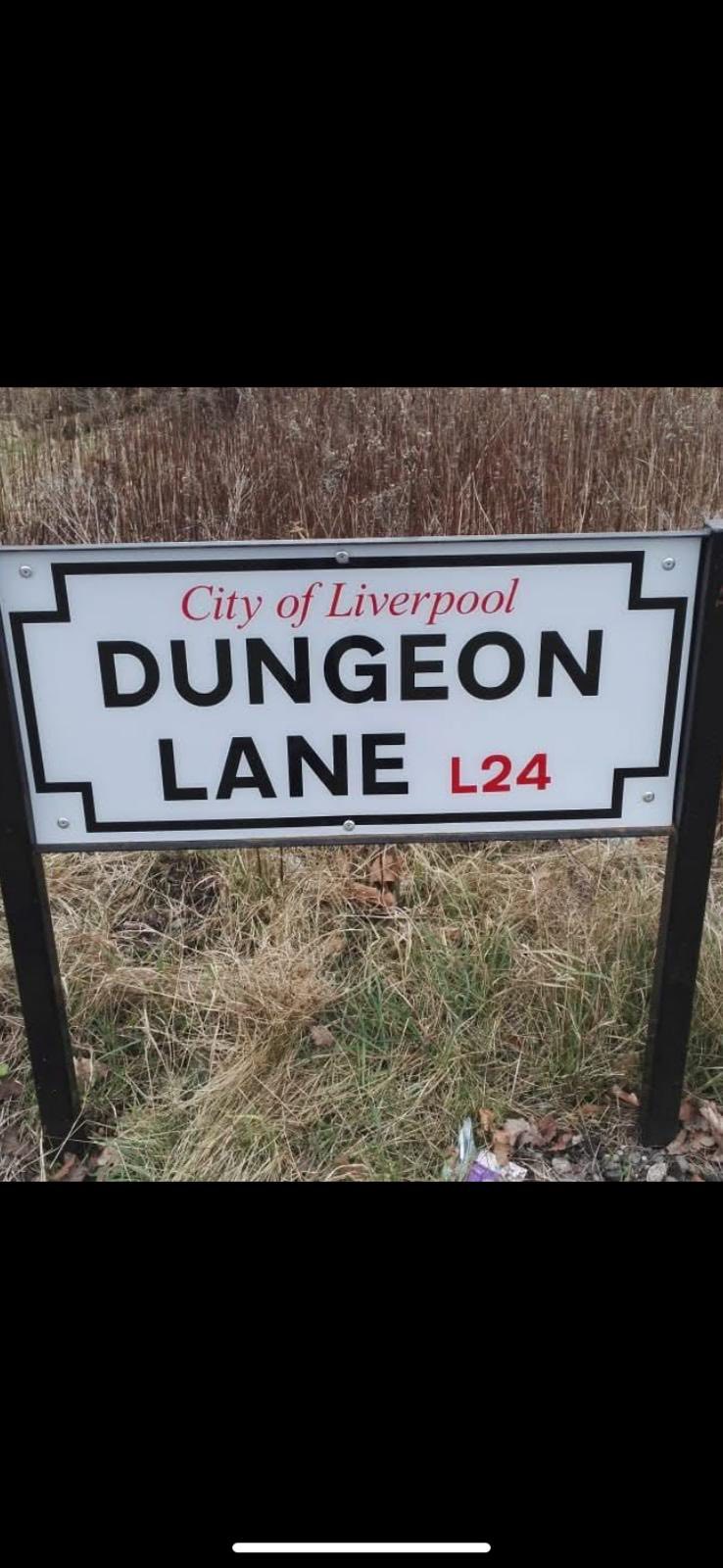 Vintage Dungeon Lane street sign becomes album cover