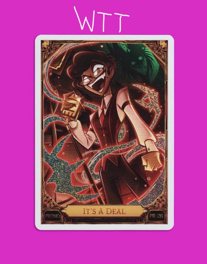 Collecting Hazbin Hotel trading cards, seeking specific promos