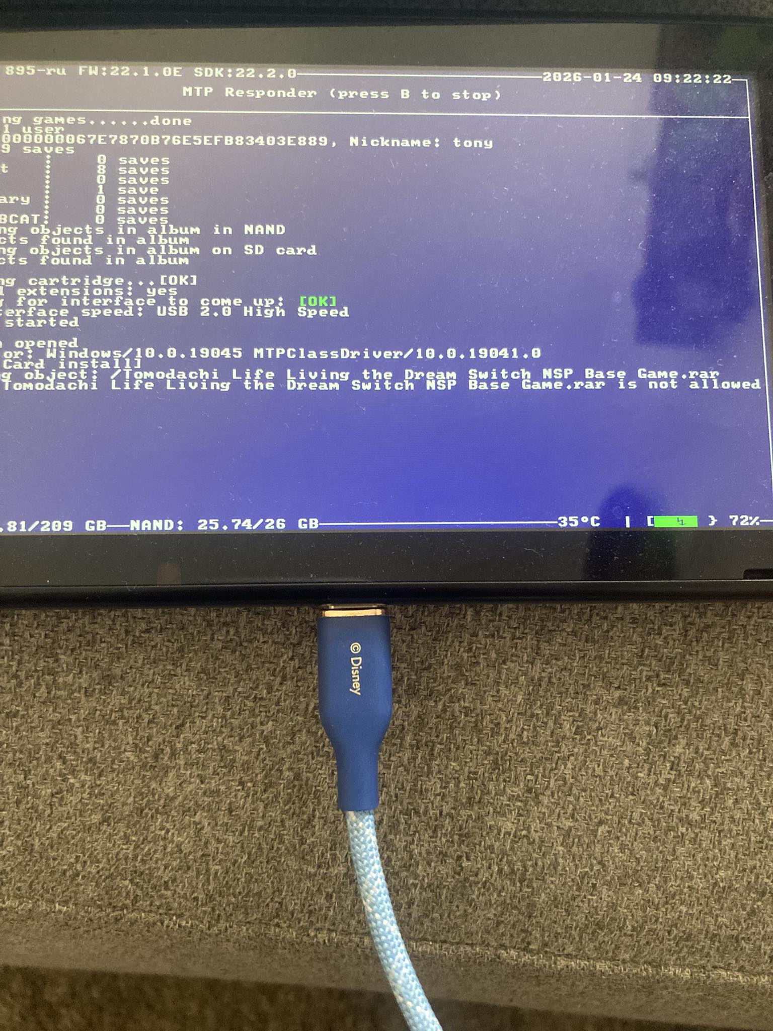 Why won't Nintendo Switch allow game installation?