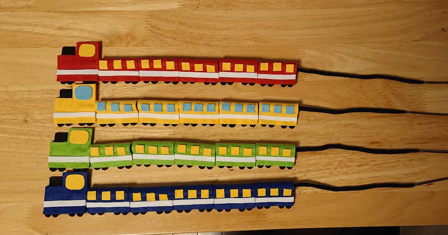 はぐあんどまみー - 電車ひもとおし4セット 完成✨ 発送完了！ 喜んで