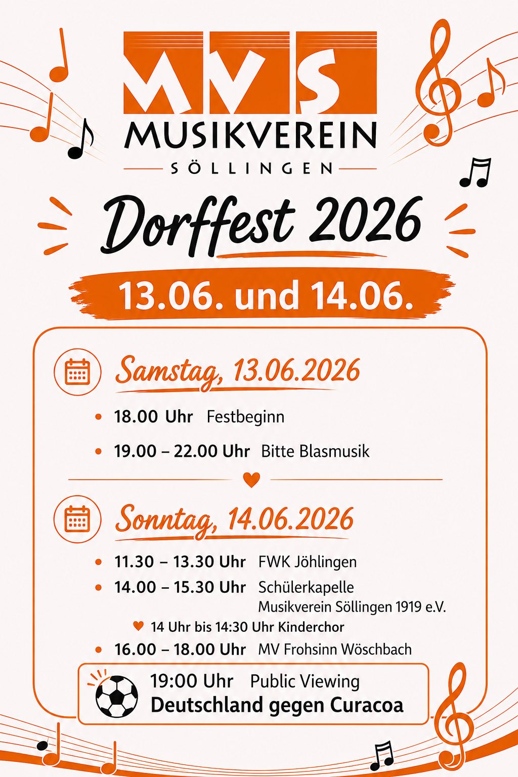 🎉🍻 Dorffest 2026 beim Musikverein Söllingen 🍻🎉 Es ist wieder soweit – 