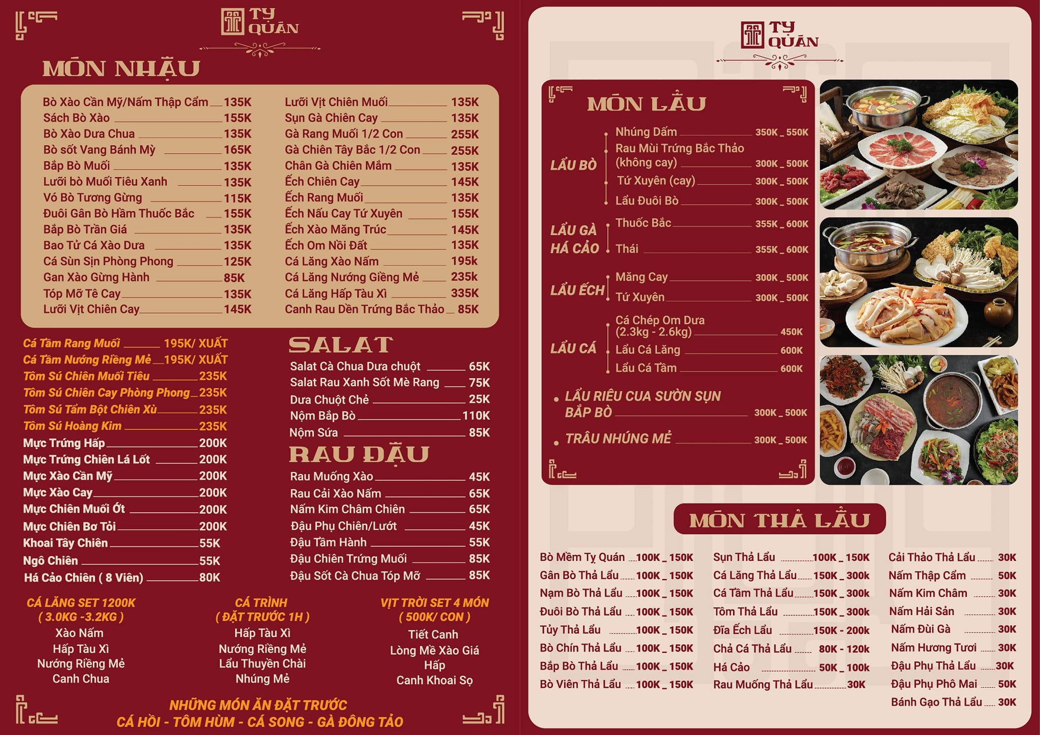 GIÁP TÝ QUÁN - Menu và Set nhậu của Tỵ Quán dành cho 6... | Facebook