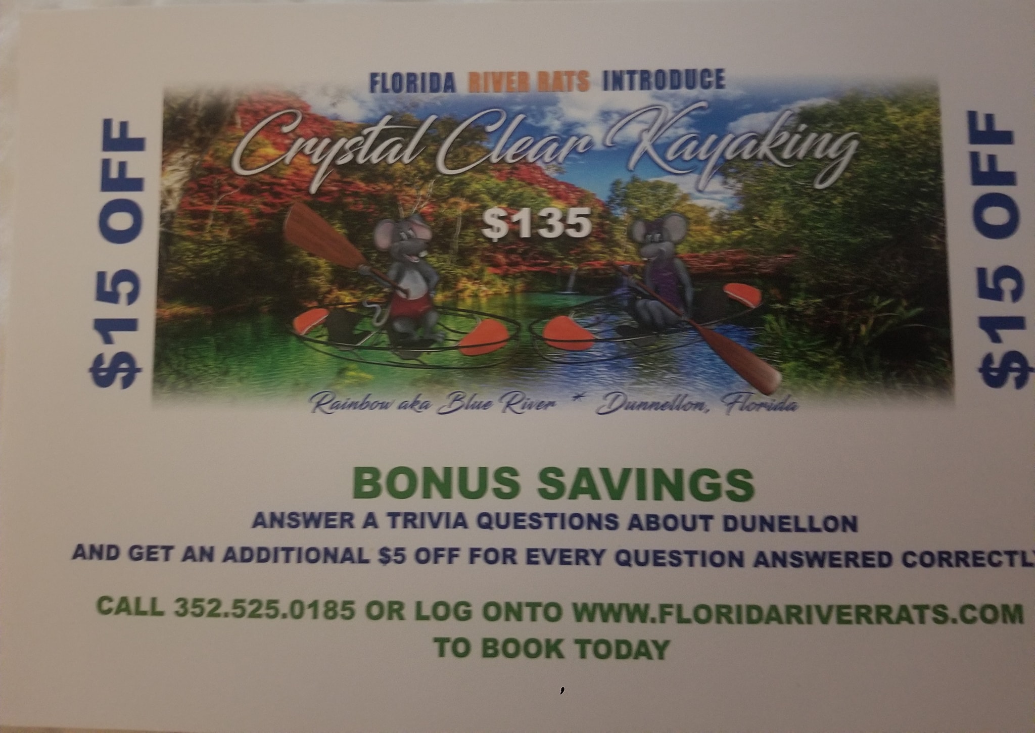 River Rats 100% Crystal Clear Kayaking Rentals | Dunnellon FL