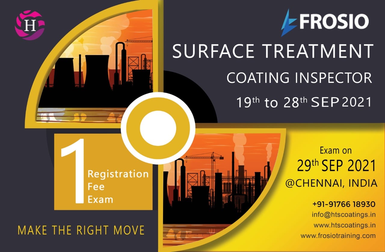 Frosio surface treatment and coating inspector course @Chennai, India ...