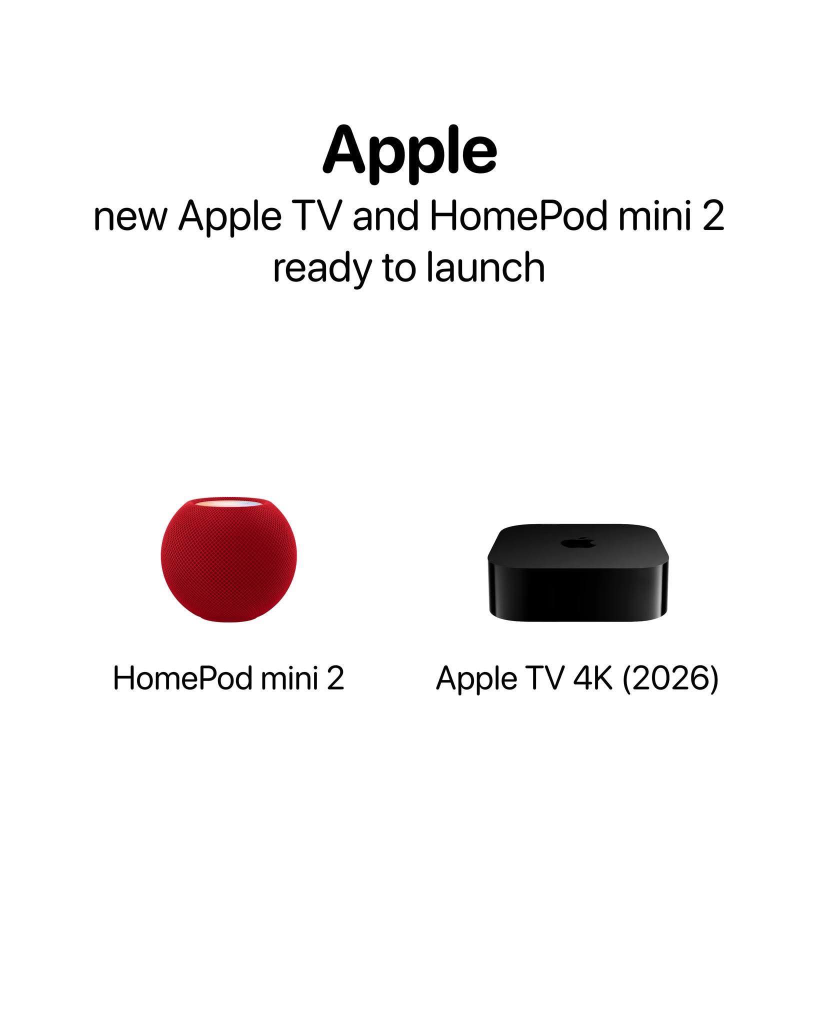 A new Apple TV 4K and HomePod mini 2 are reportedly ready to