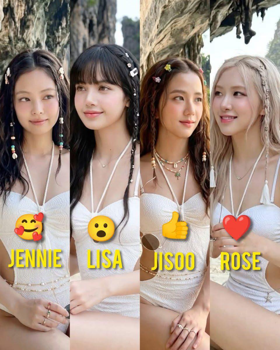 BLACKPINK IN SEA BEACH💝✨💚 #BLACKPINK