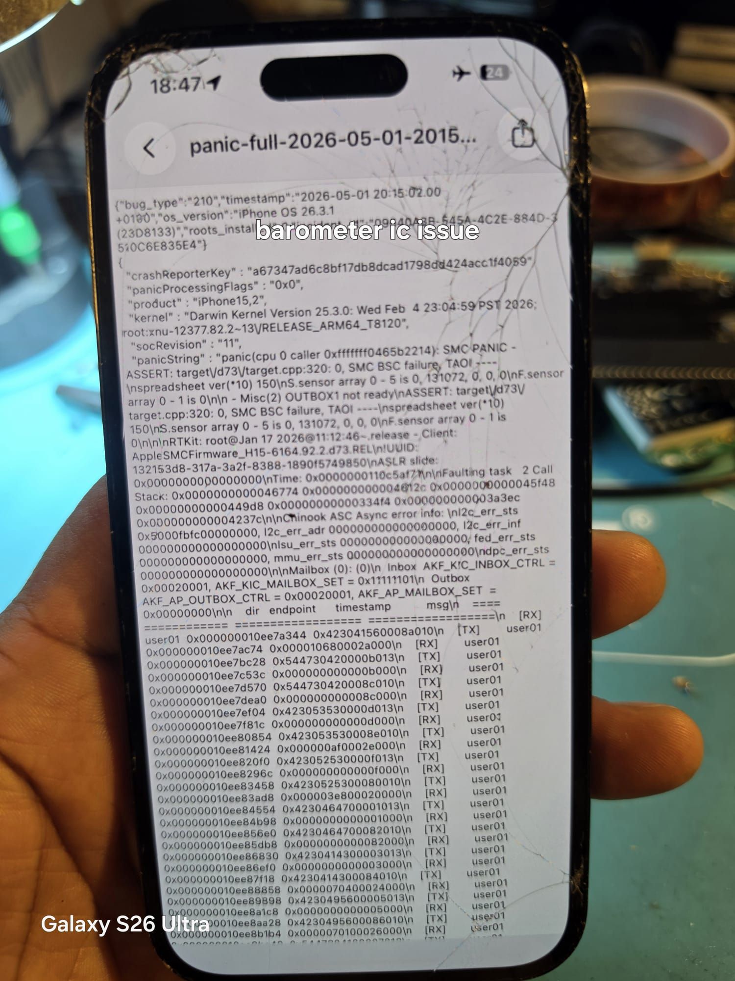 iPhone 14 restart issues after changing IC and sensor