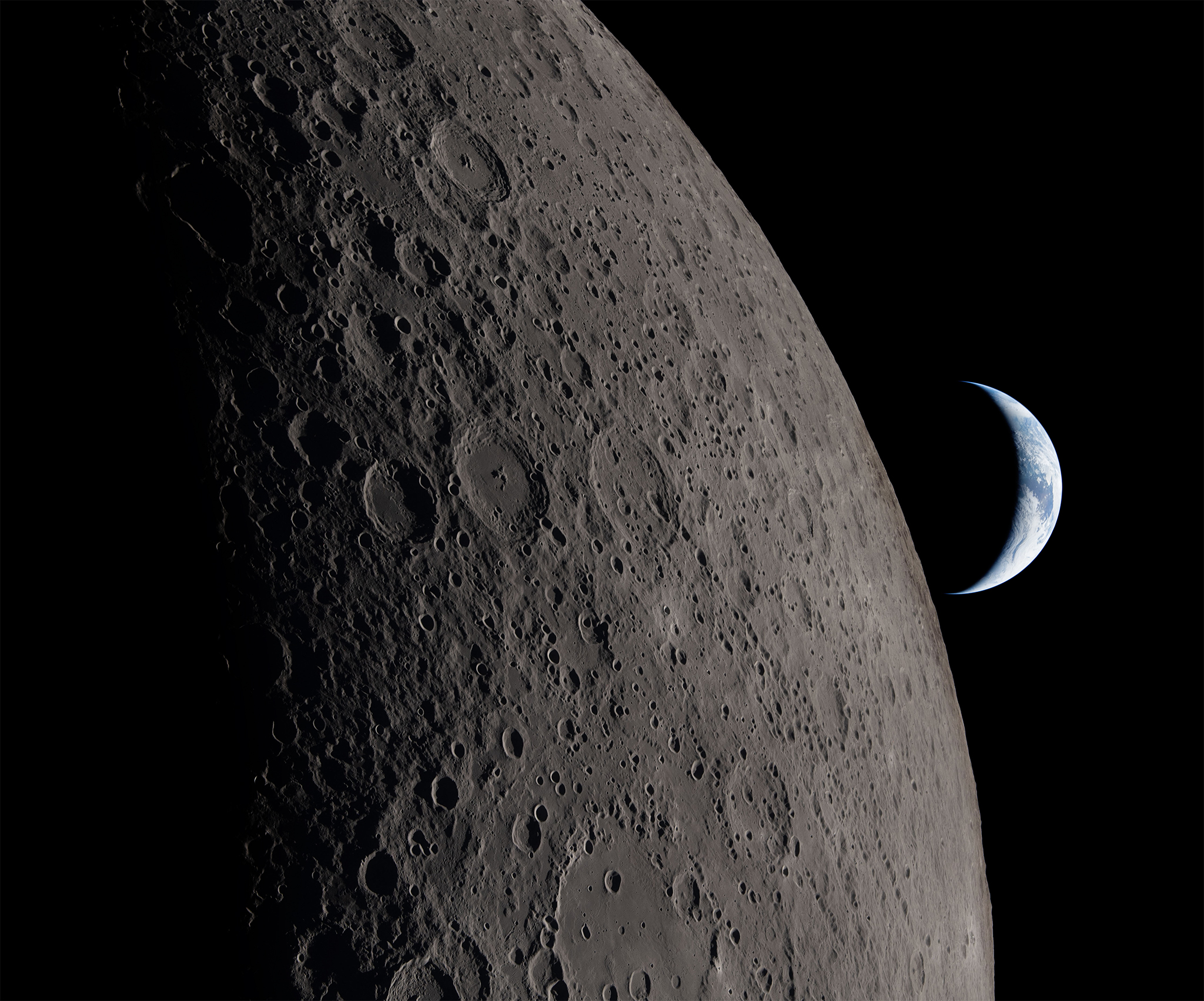 Moon from Artemis II Saturated colored corrected by Damian Peach