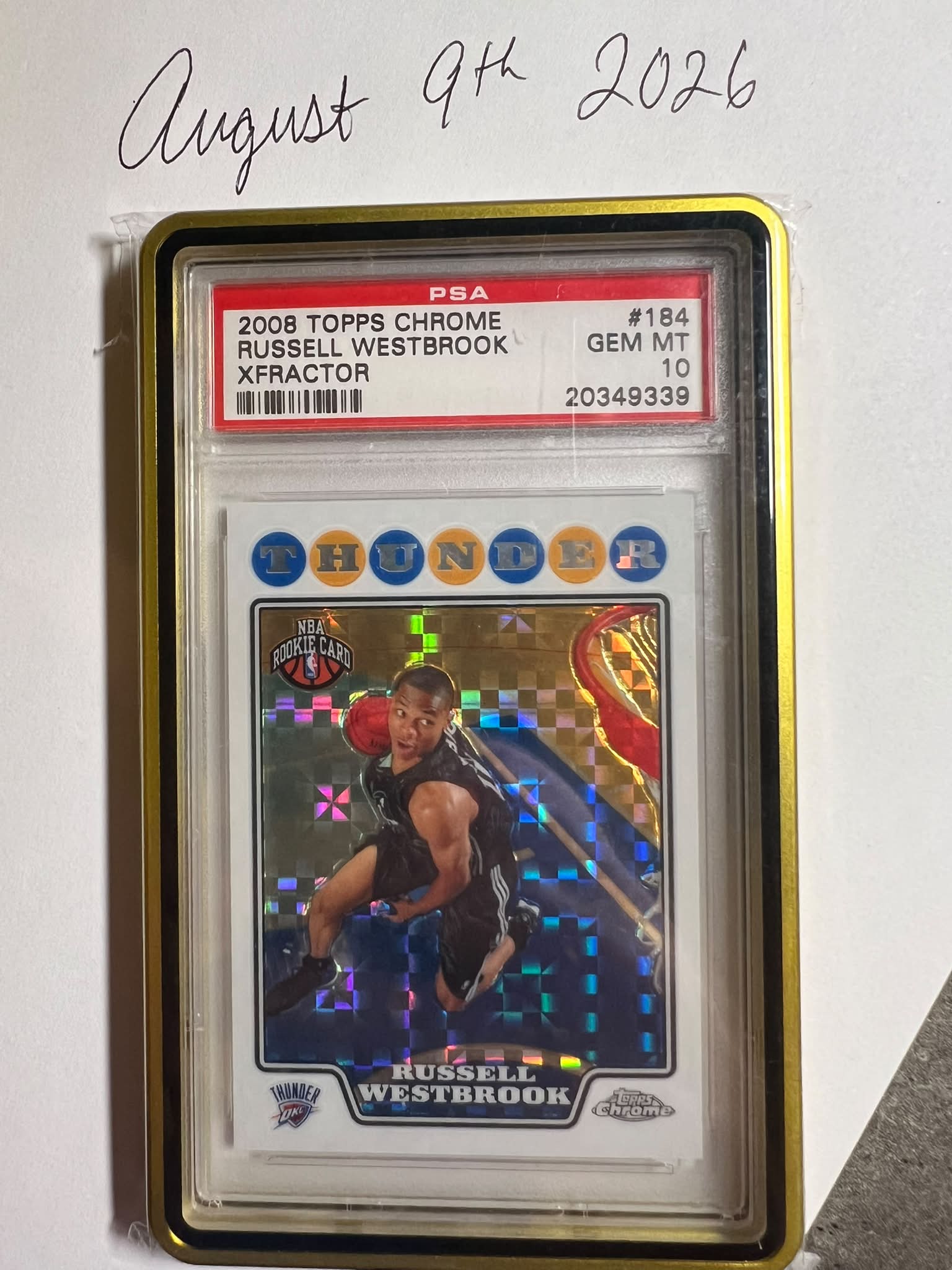 2008 Russell Westbrook Topps Chrome rookie refractor auto PSA 10