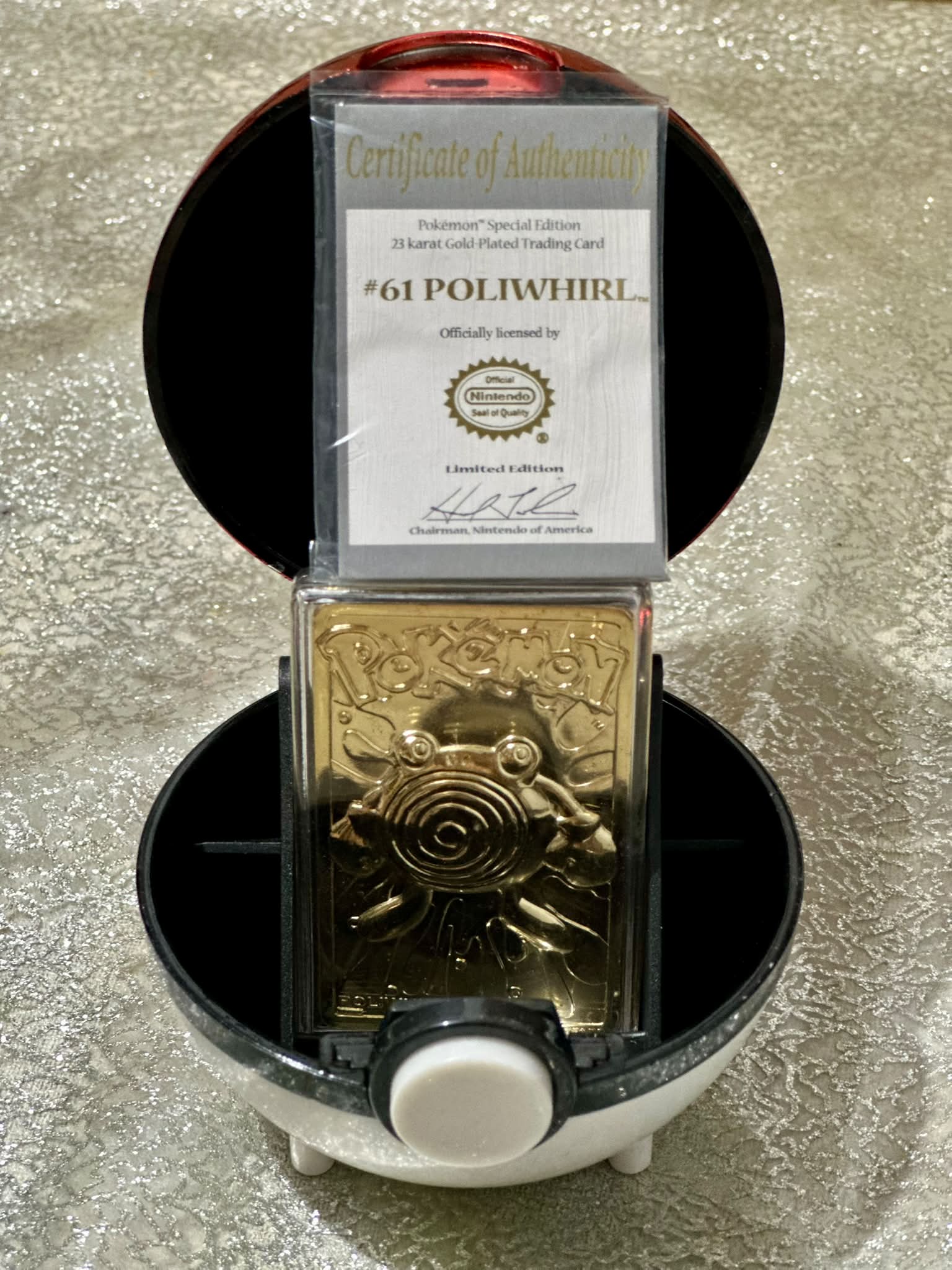 pokemon limited edition 23k gold-plated trading card poliwhirl Nintendo Pokmon #61 Poliwhirl| Rogue Toys this is my gold plated
