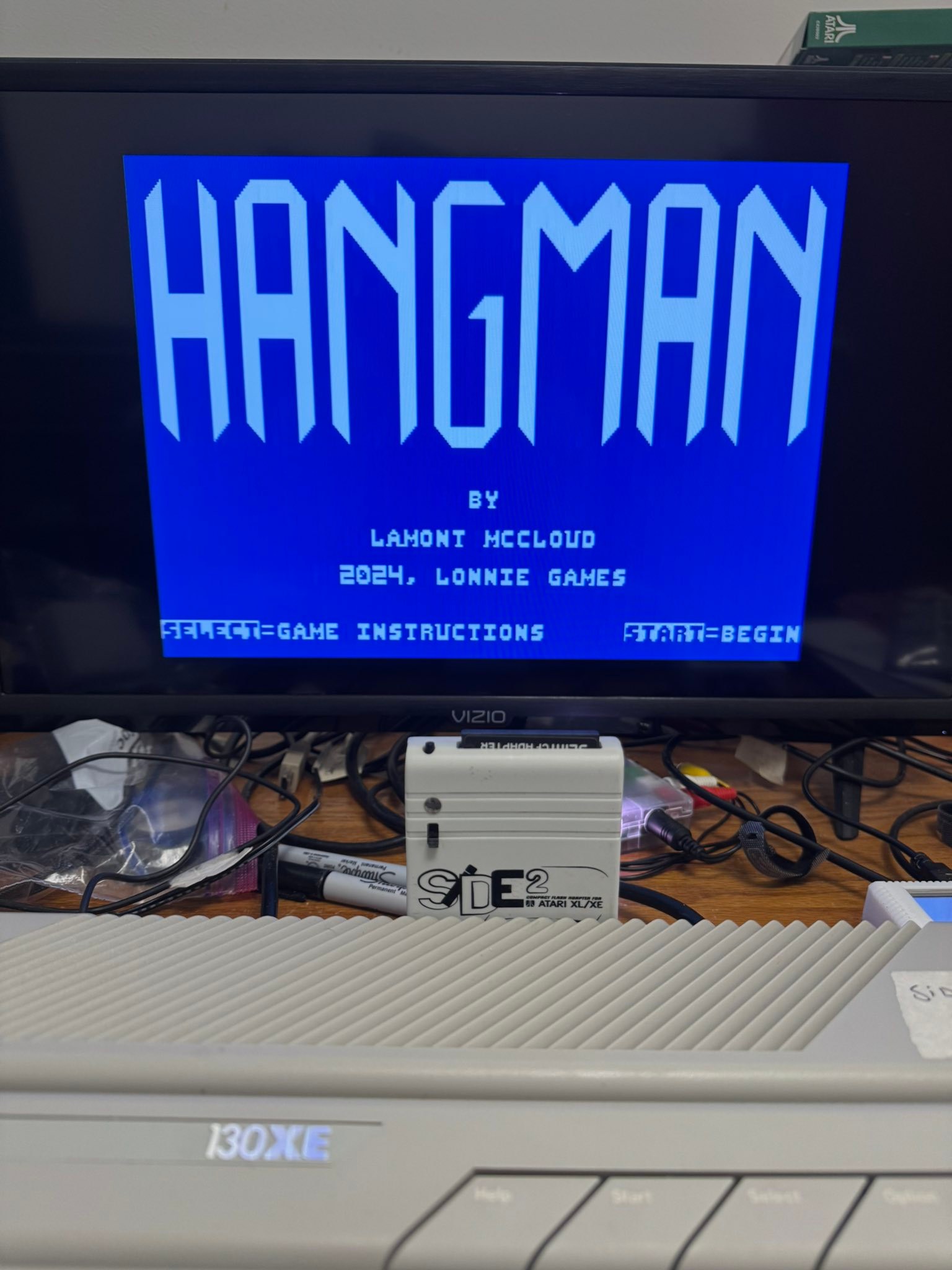 Atari Basic hangman program screenshots