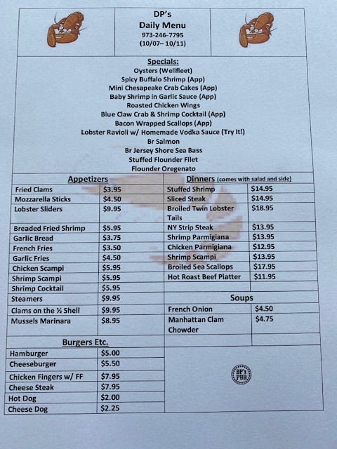 DP's Pub - Here is a pic of this week's menu. Rosa's mom... | Facebook