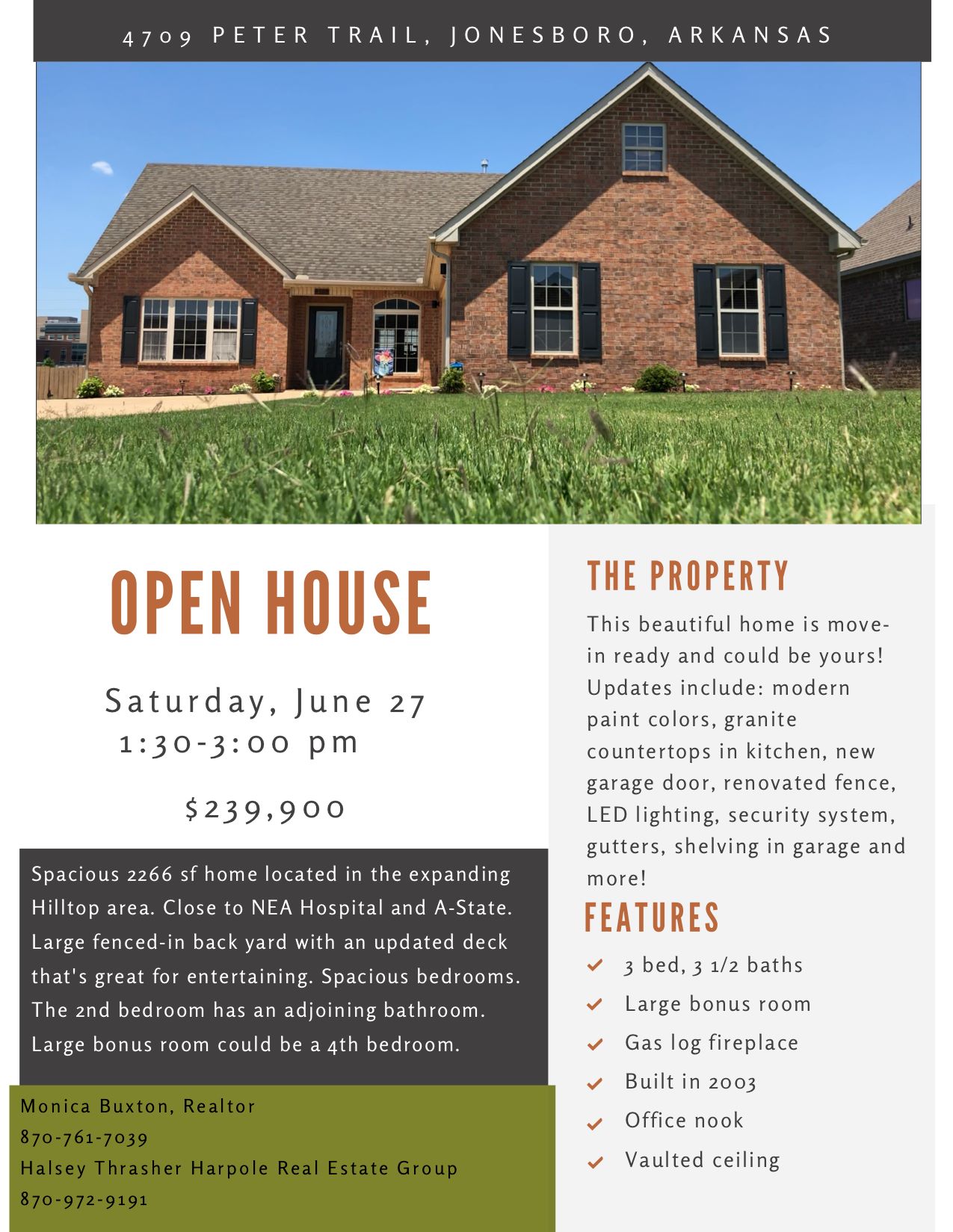 Monica Buxton, Halsey Thrasher Harpole Real Estate Group | Jonesboro AR