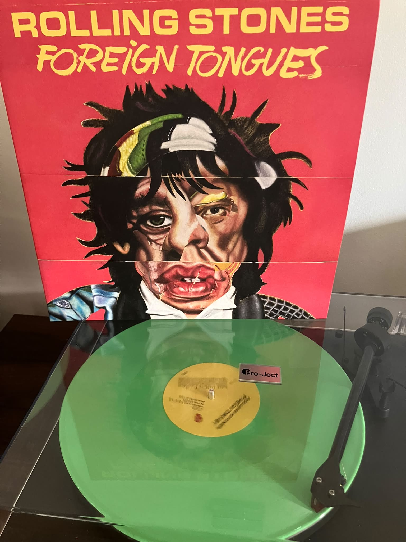 The Rolling Stones' new album Foreign Tongues on green vinyl