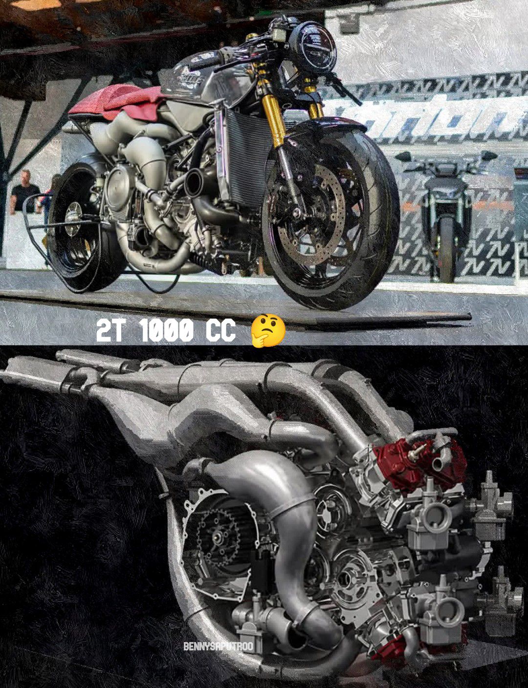 🔥 8 CYLINDERS. 1000cc. 2-STROKE. PURE MADNESS. 💨🏁 Follow Benny
