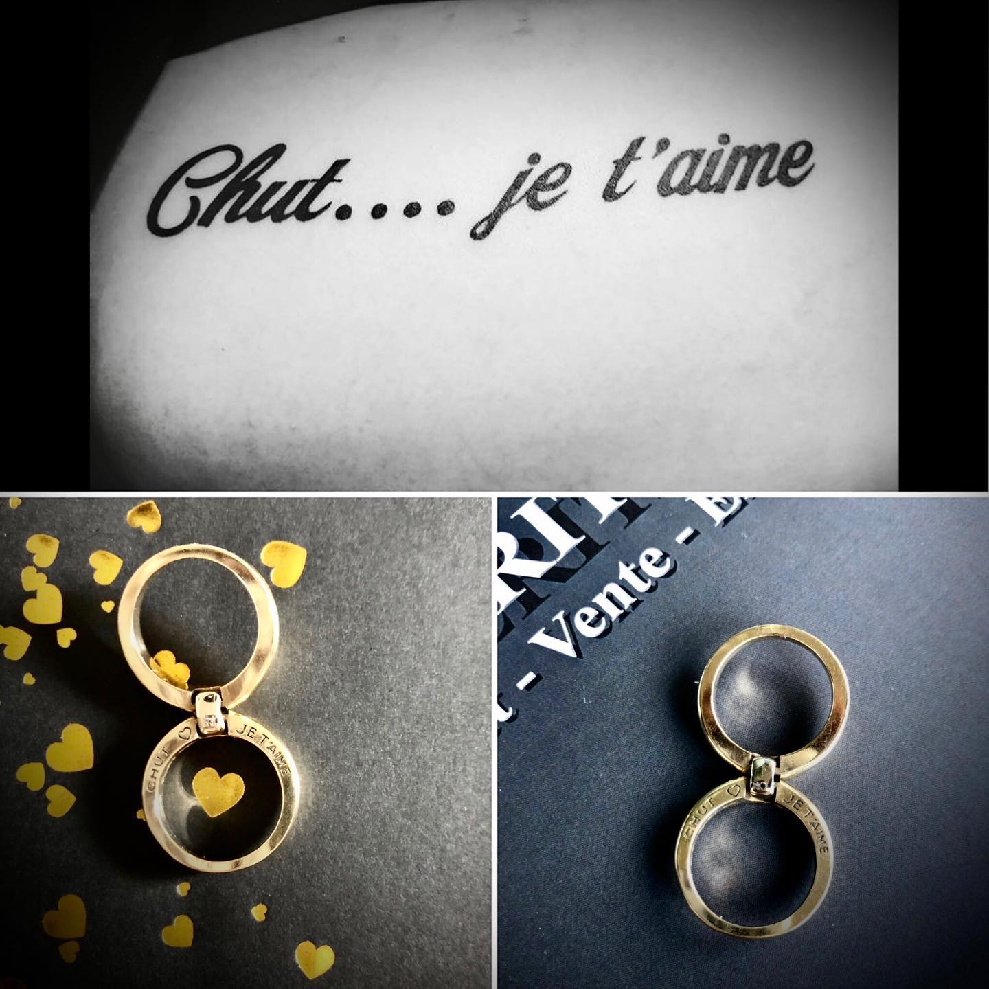 Bague Argent Et Or Alain Roure « Chut Je T'aime » - 16,7 G, état Occasion Avec Rayures