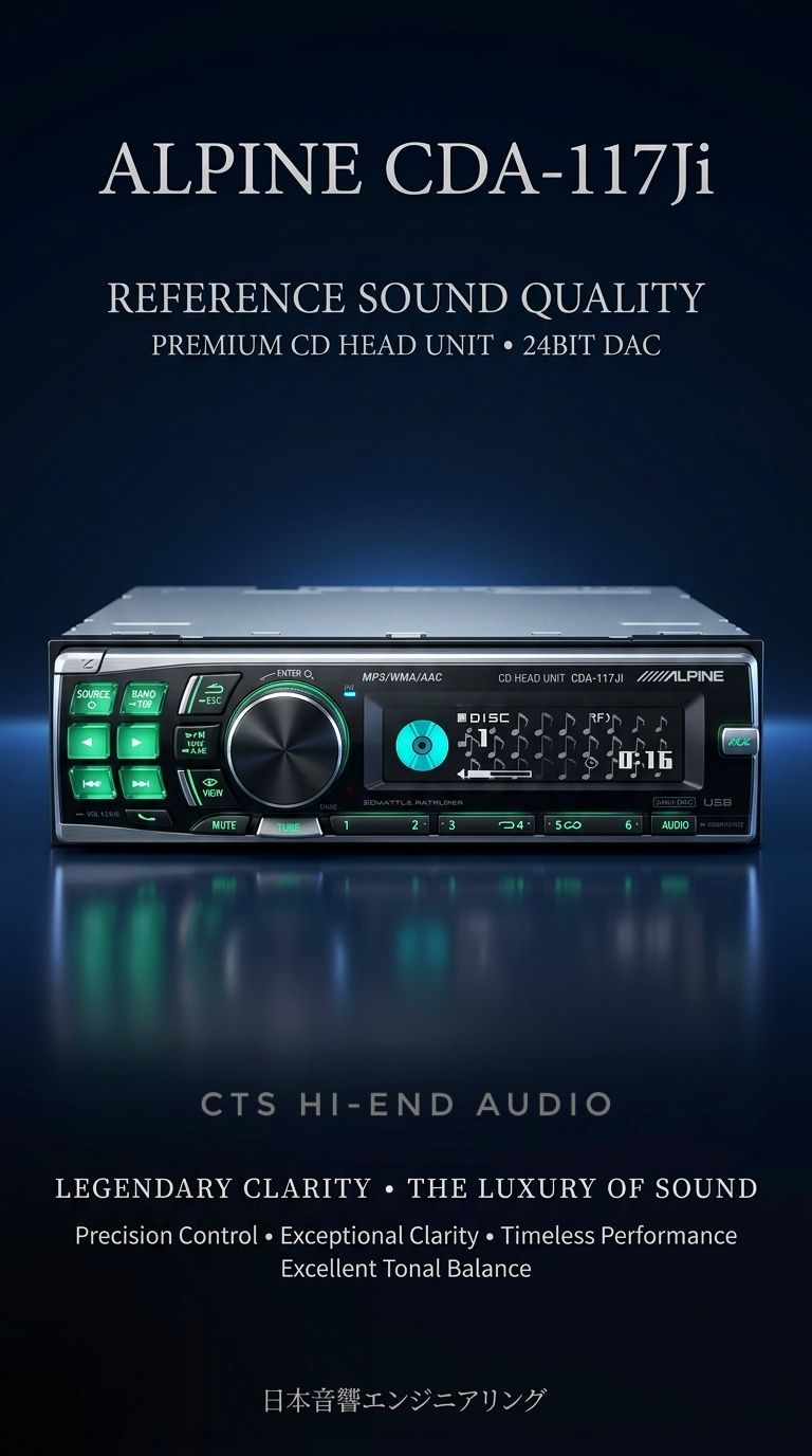 ✓ ALPINE CDA 117Ji CD USB Head Unit МРЗ WMA AAC ENTERO ENTER ESC