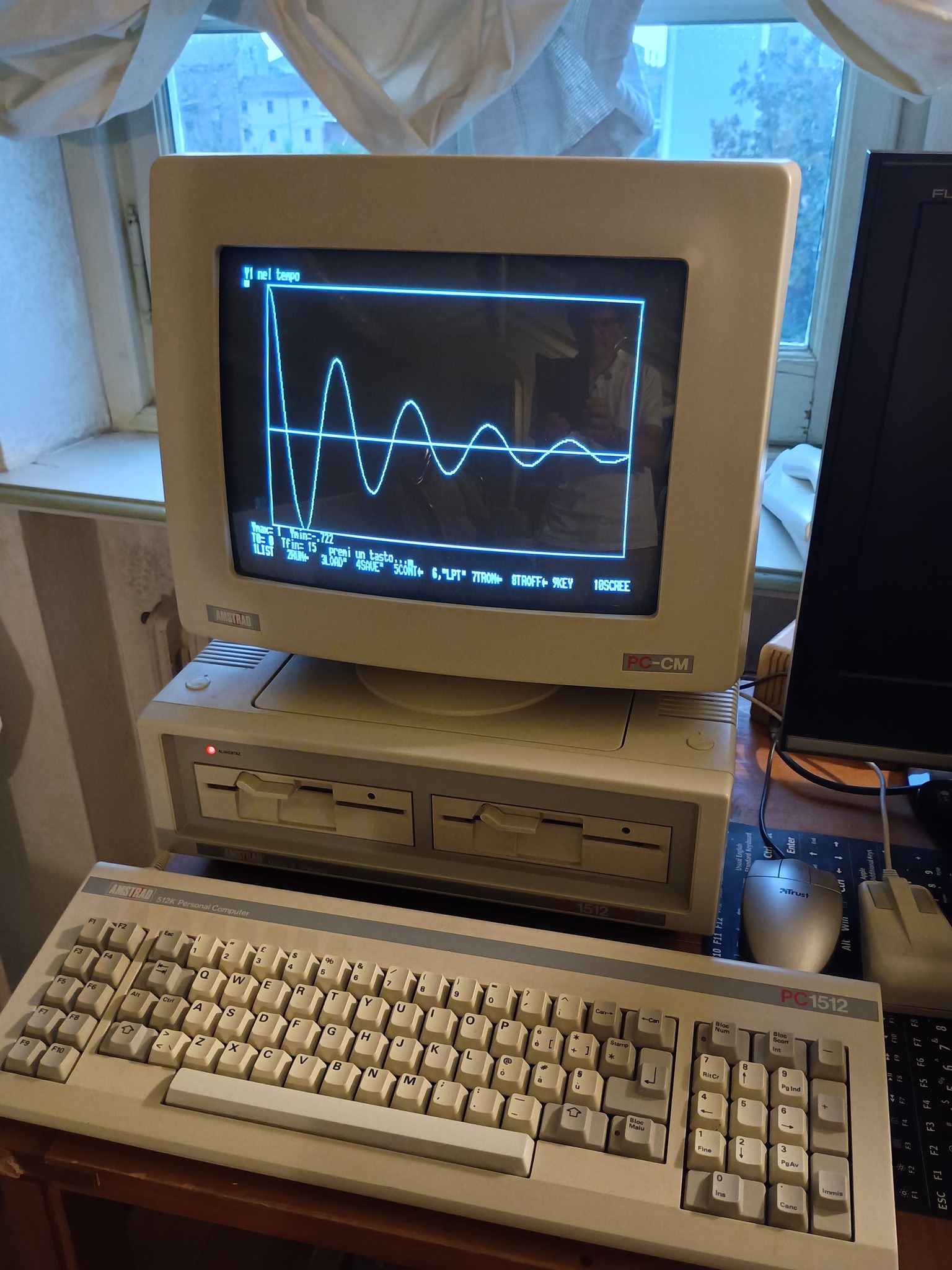 Solving 2nd order differential equation on Amstrad 1512 with GW BASIC