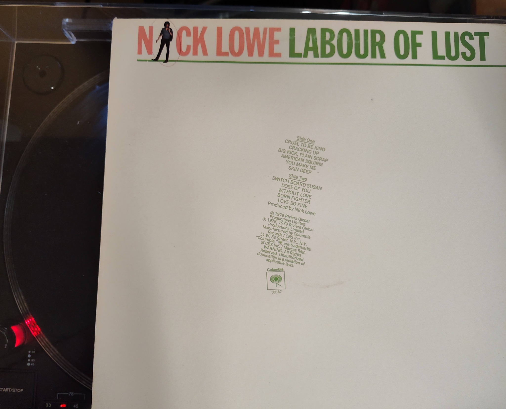 Nick Lowe's Labour of Lust vinyl album review