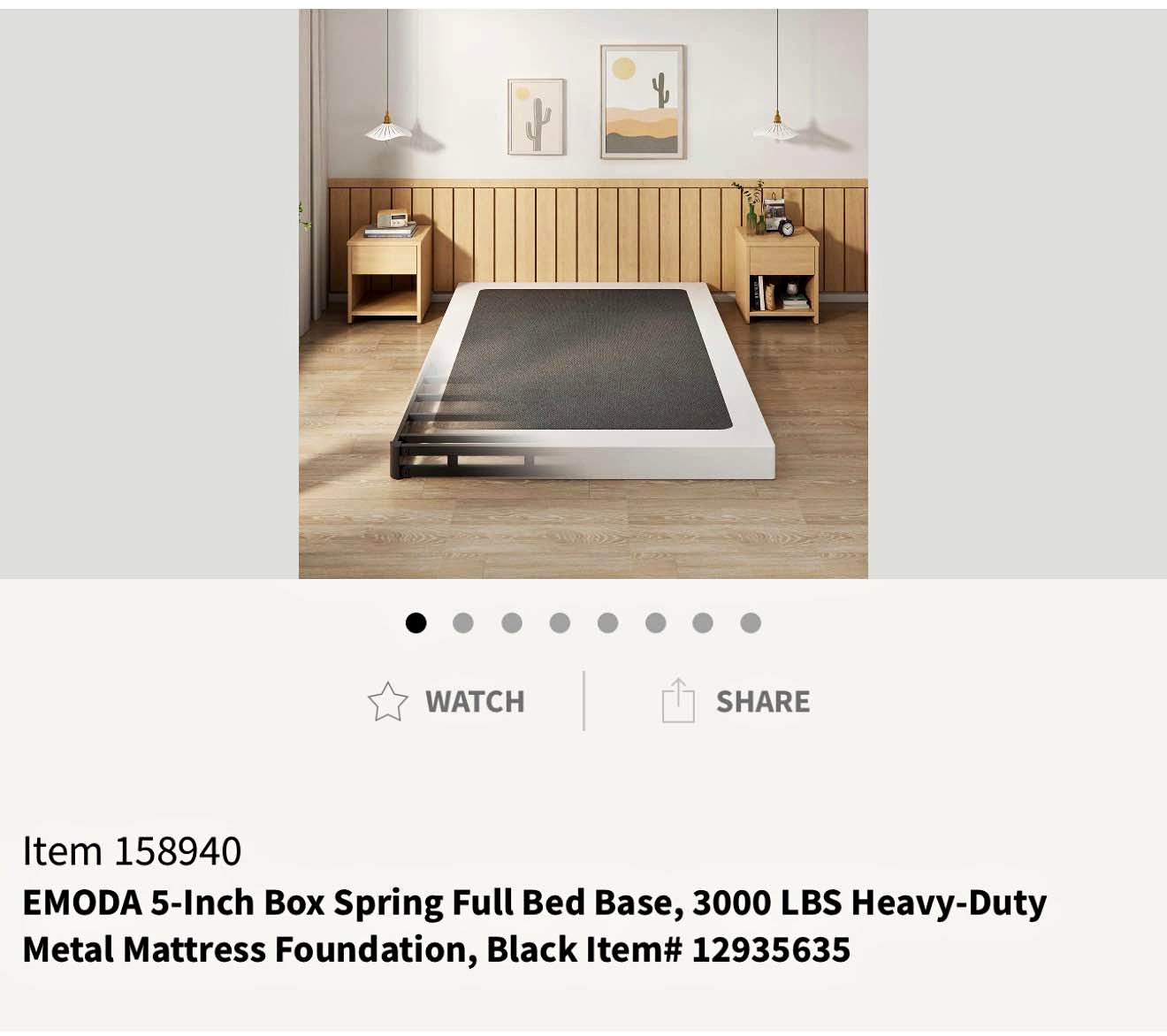 EMODA 5-Inch Box Spring Full Bed Base Heavy-Duty Metal Mattress ...