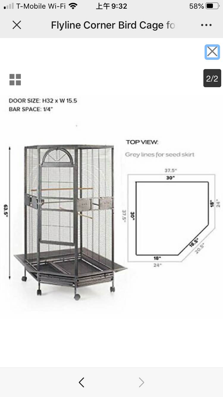 Photo inspiration: Almost Escape Proof Double Layer Macaw Cage Reference: Xl Parrot Escape Jumbo Corner Bird Aviary Cage H73 Macaws