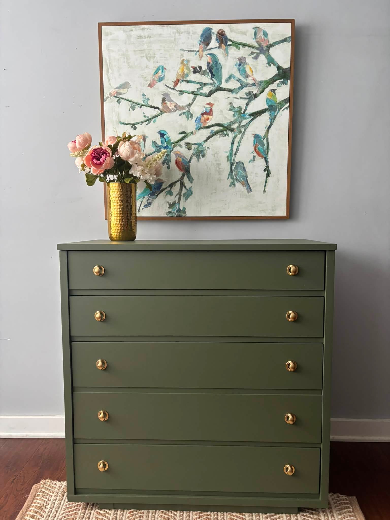 vintage mcm dresser R-Way 9 Drawer – The Velvet Cricket Broyhill Dresser with Burlwood Inlay