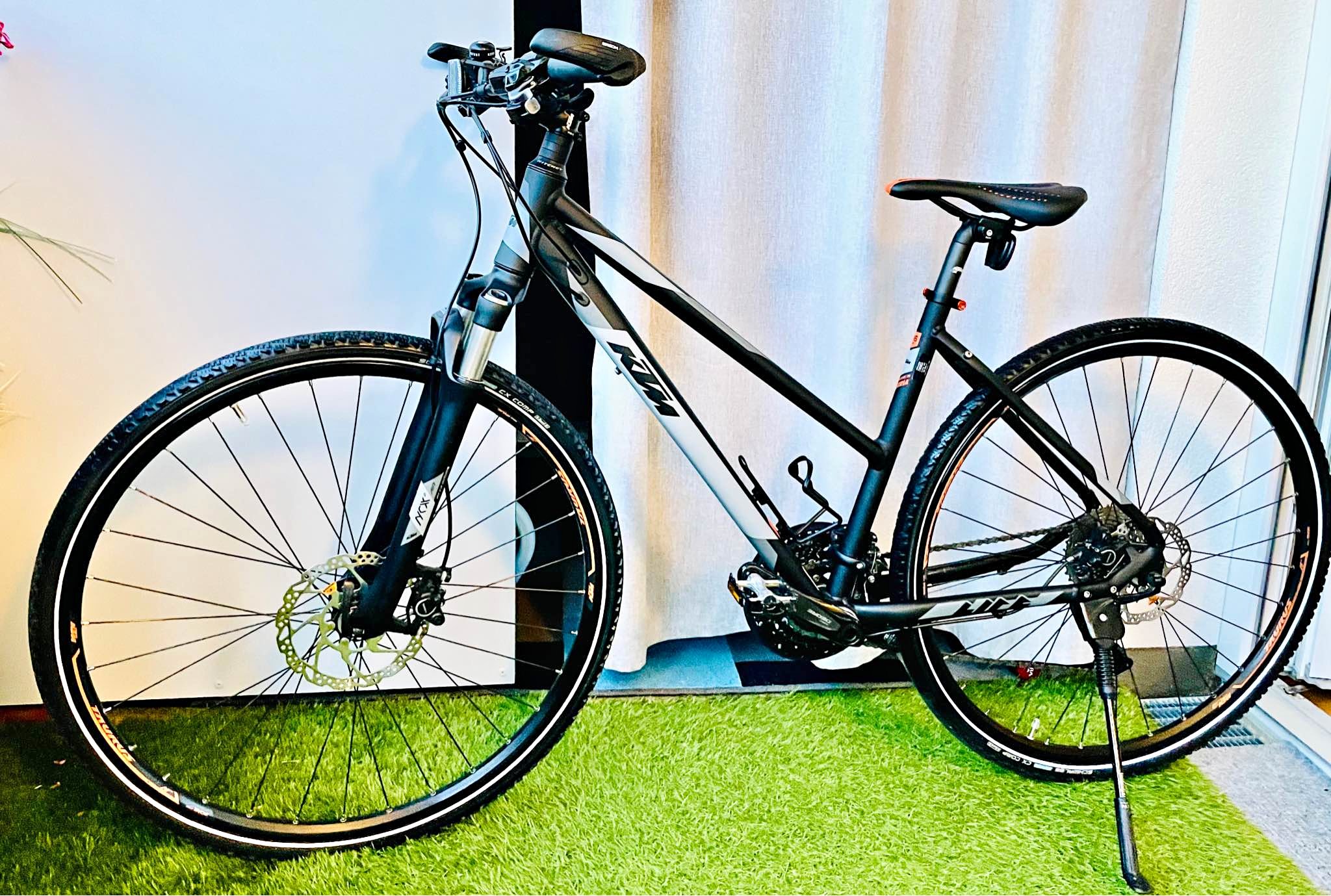 fahrrad heimtrainer kaufen Tretmann HOME - klappbare Category:MTB Cross Hardtail_16 Color:Orange-Schwarz Fischer EM1609 Display für