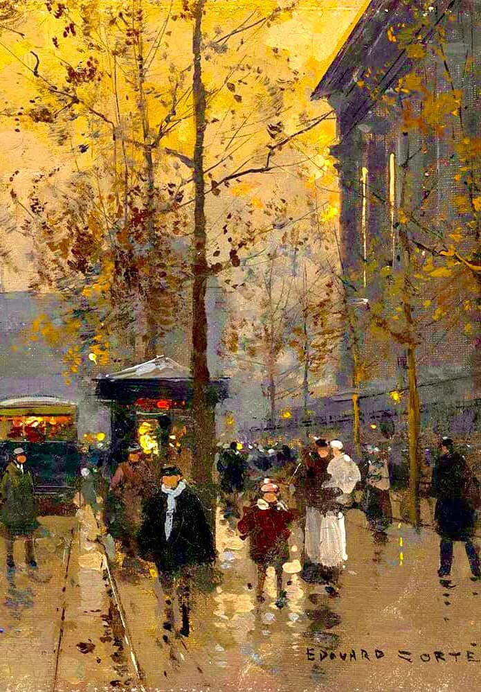 Edouard Léon Cortès, Place de la Madeleine, Paris #art #painting