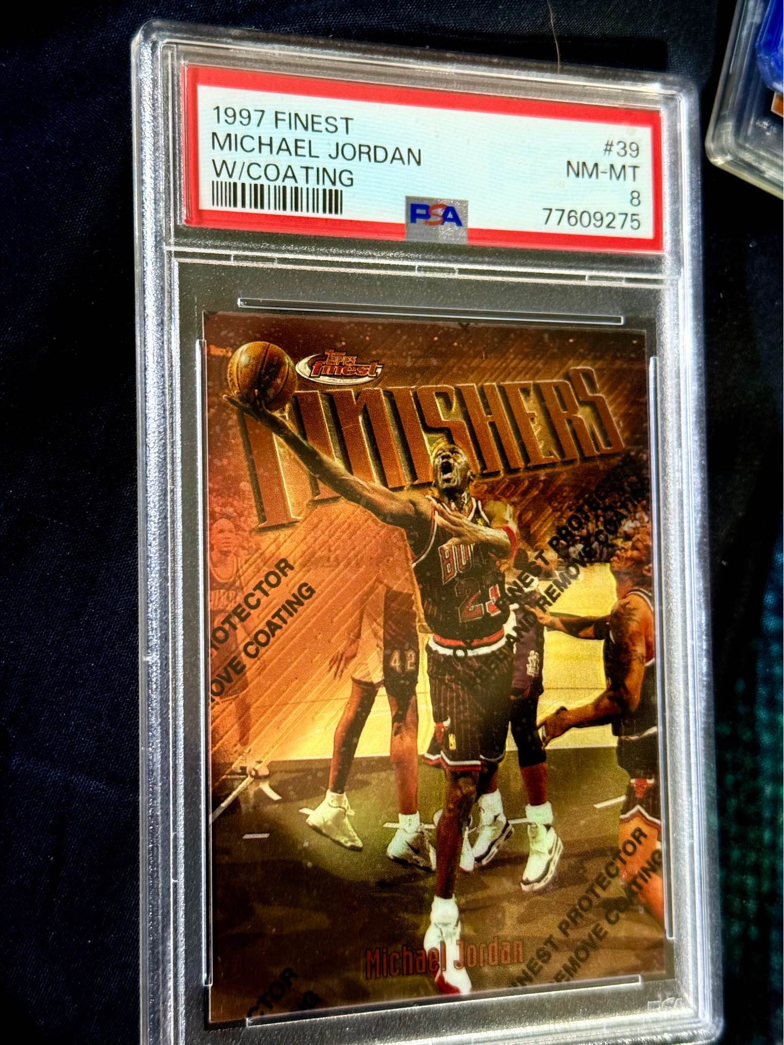MICHAEL JORDAN~1997 TOPPS FINEST w/COATING PSA-8 NM-MT HOT NBA 