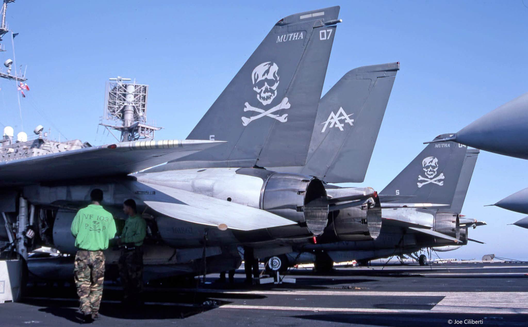 F-14A BuNo 159873 NE-203 and F-14A BuNo 162608 NE-200 of VF-2