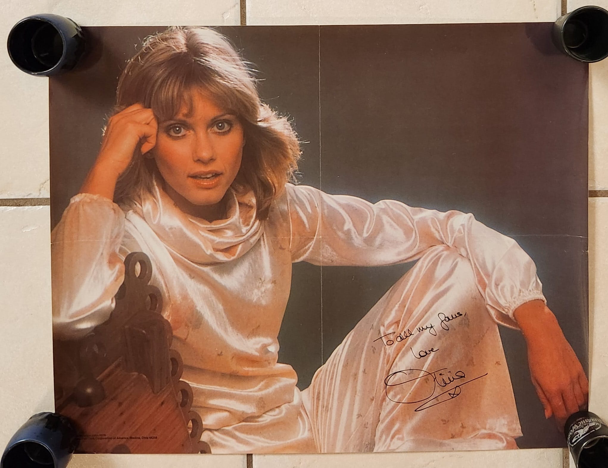 Rare Olivia Newton-John poster from ONJ fan club
