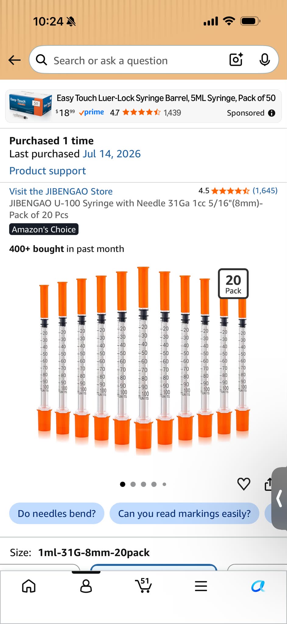how much bac water for 10mg of reta Good 1 month ✔️ 6 alcohol pads ✔️ 6 syringes ✔️ 1 × 3mL syringe ✔️ 1 ✔️ 1 peptide Personally tested — from 72kg to 55kg. Individual results may vary Aftercare Tips for B12 SS-31 (Elamipretide):50mg Vial laboratory reconstitution