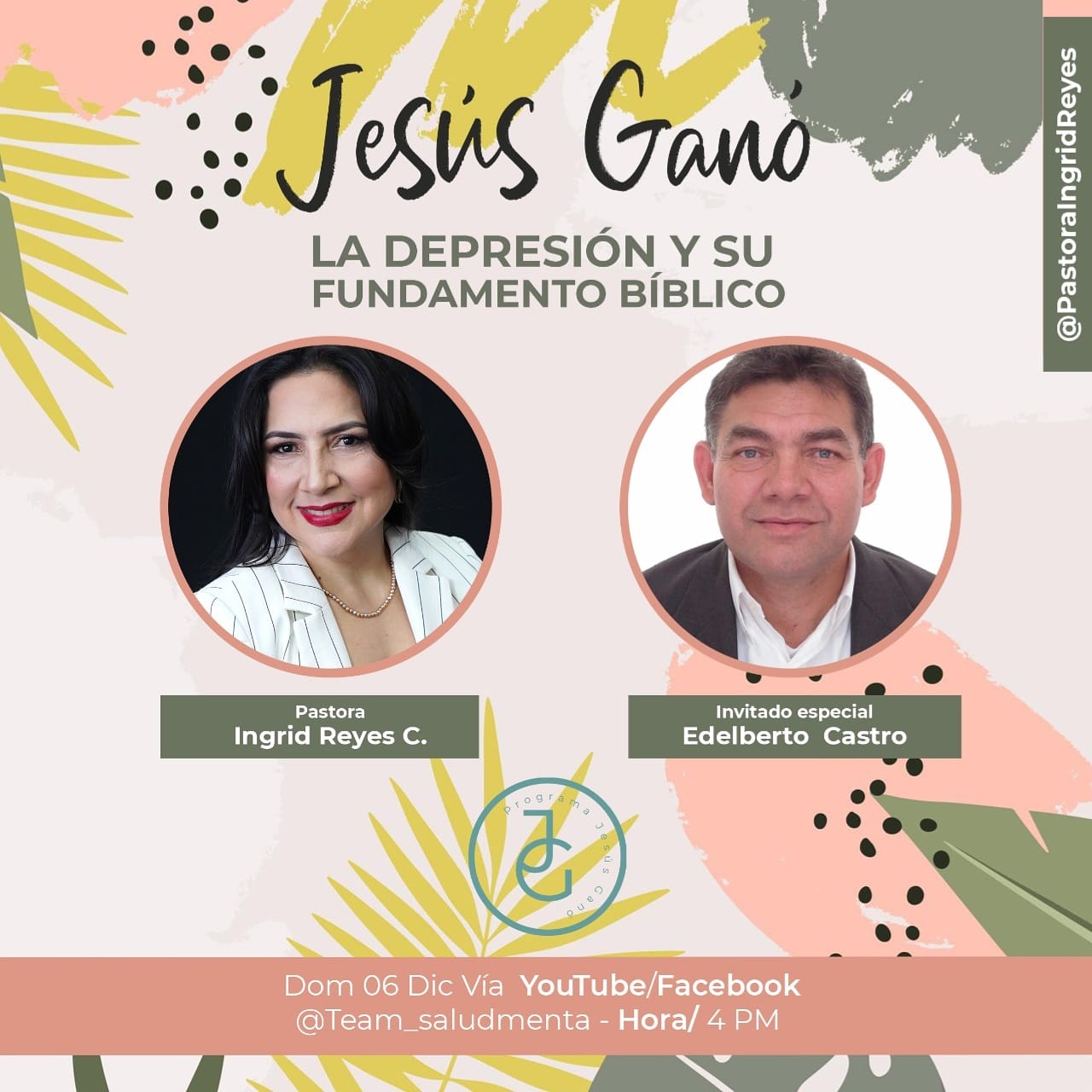 Pastora Ingrid Reyes - Este domingo 6 de diciembre en Jesús Ganó ...