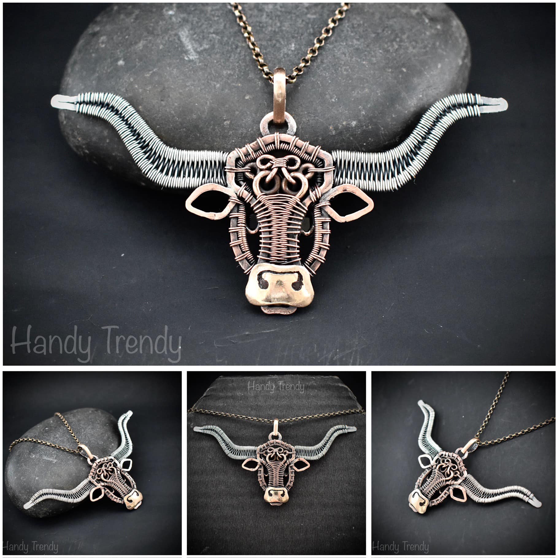 This beautiful Texas Longhorn pendant is made of 925 Sterling 