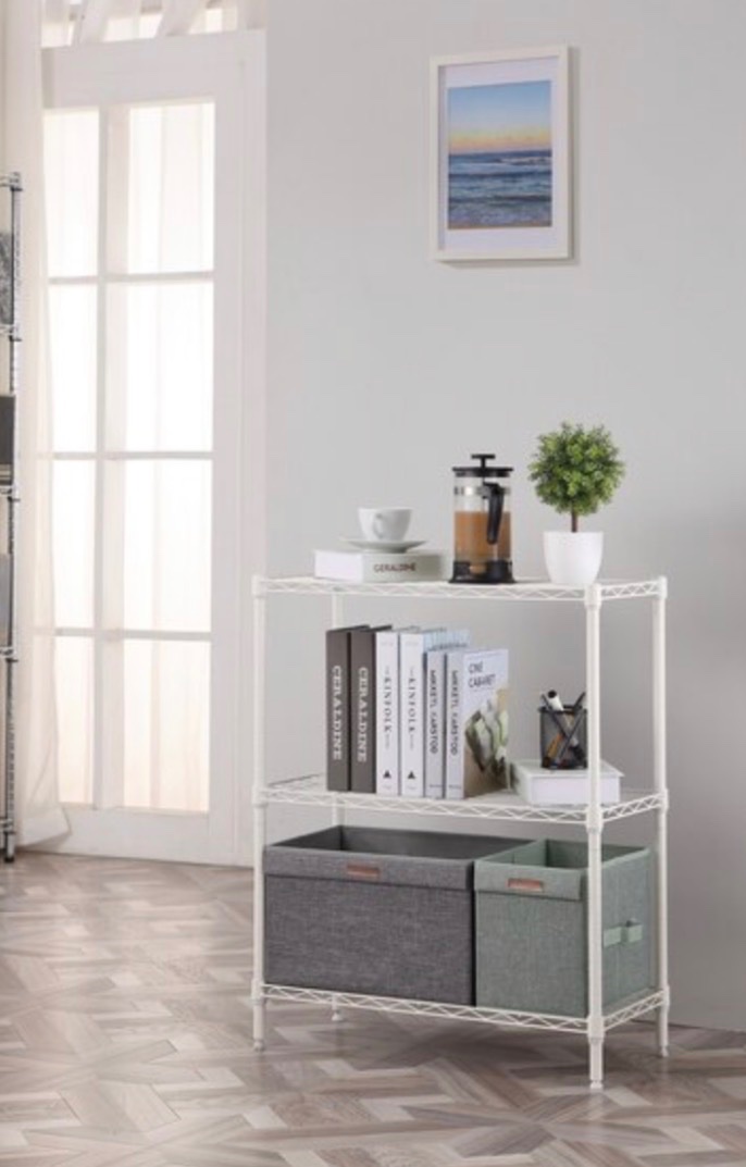 3 Tier Heavy Duty White Metal Shelving - Closet Organizers - Sherwood ...