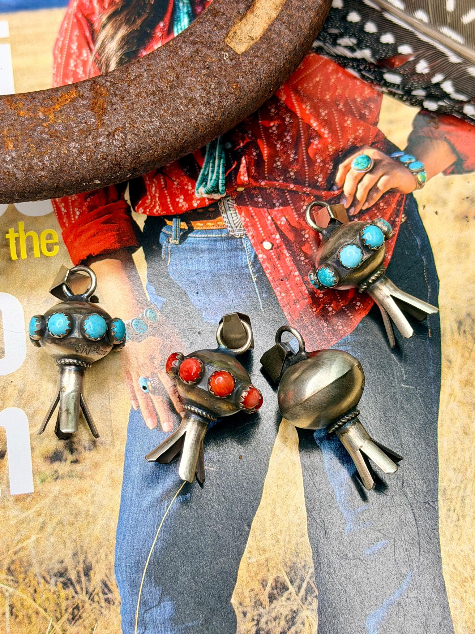 Navajo artist Monica Smith blossom pendants for sale