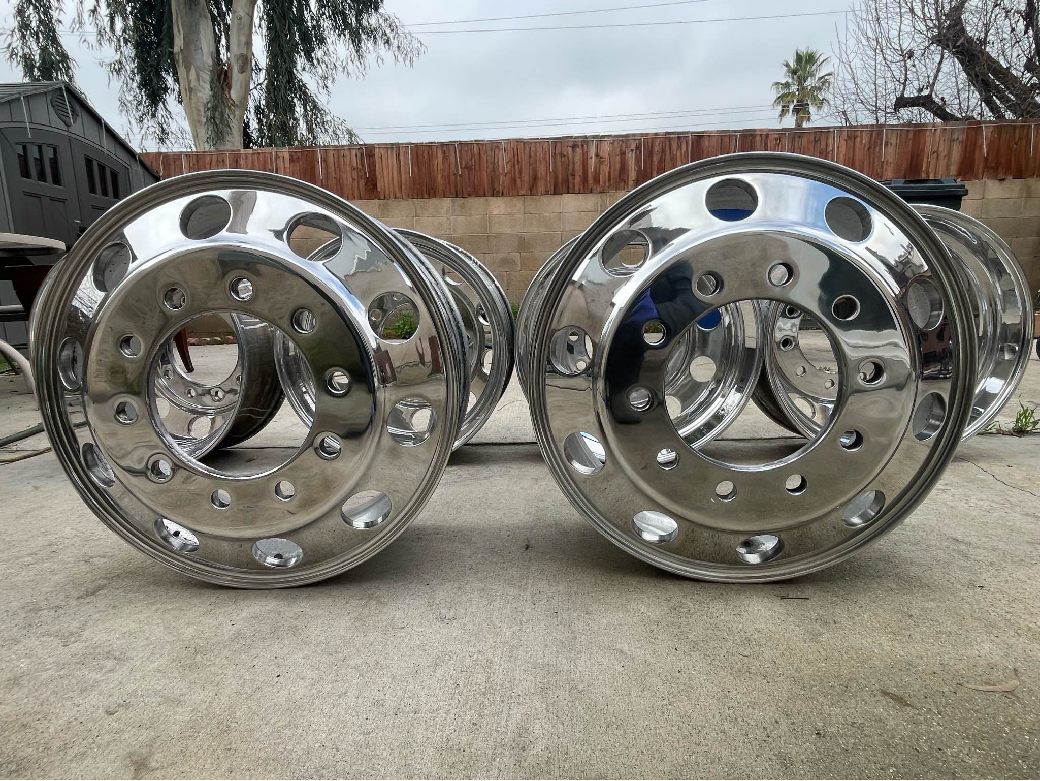 Polished semi truck rims 22.5 - Car Wheels, Tires & Parts - Bakersfield ...