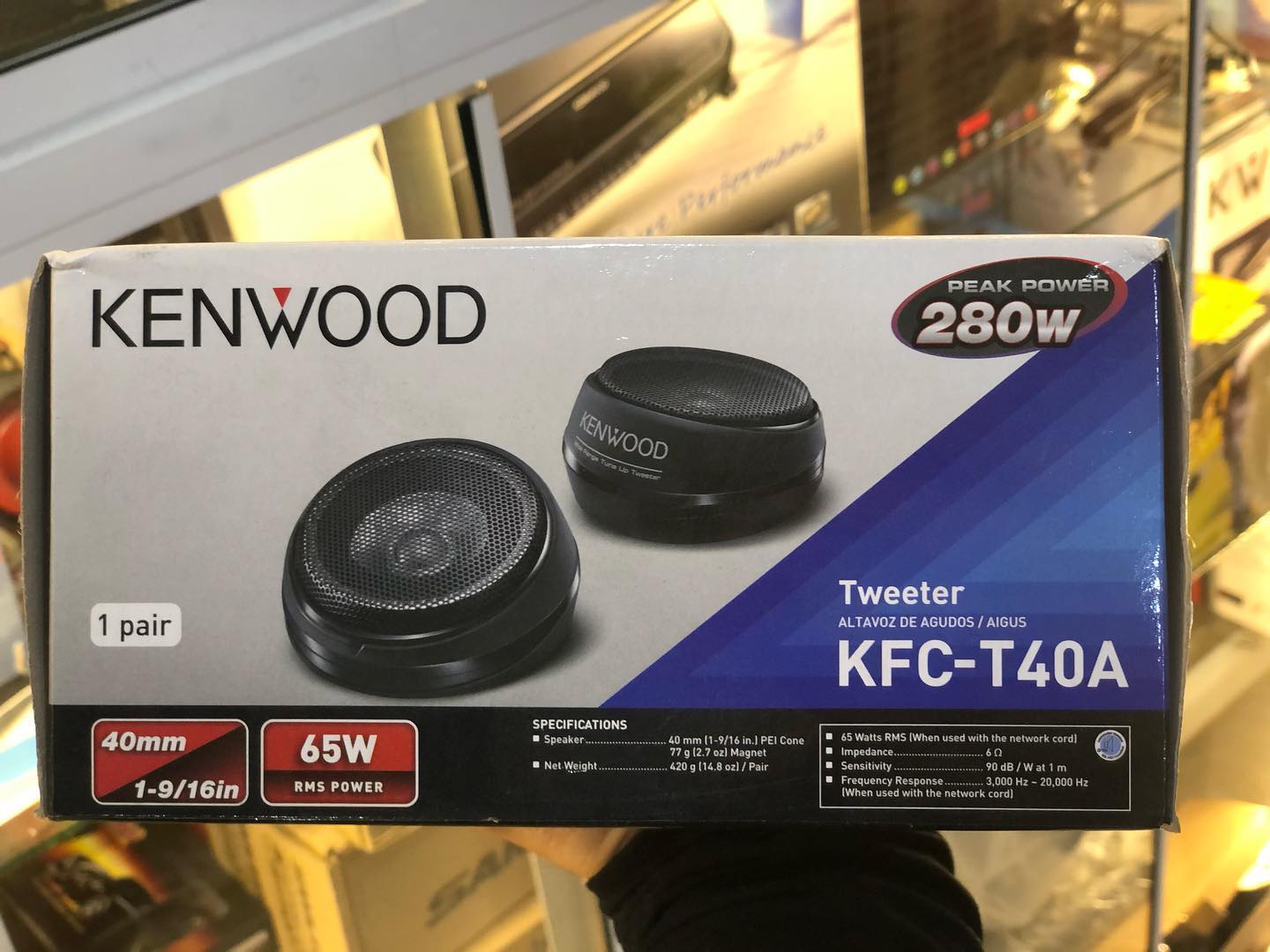 KENWOOD, KFC-T40A 280W, 65W, 40mm cone tweeter!! Available now